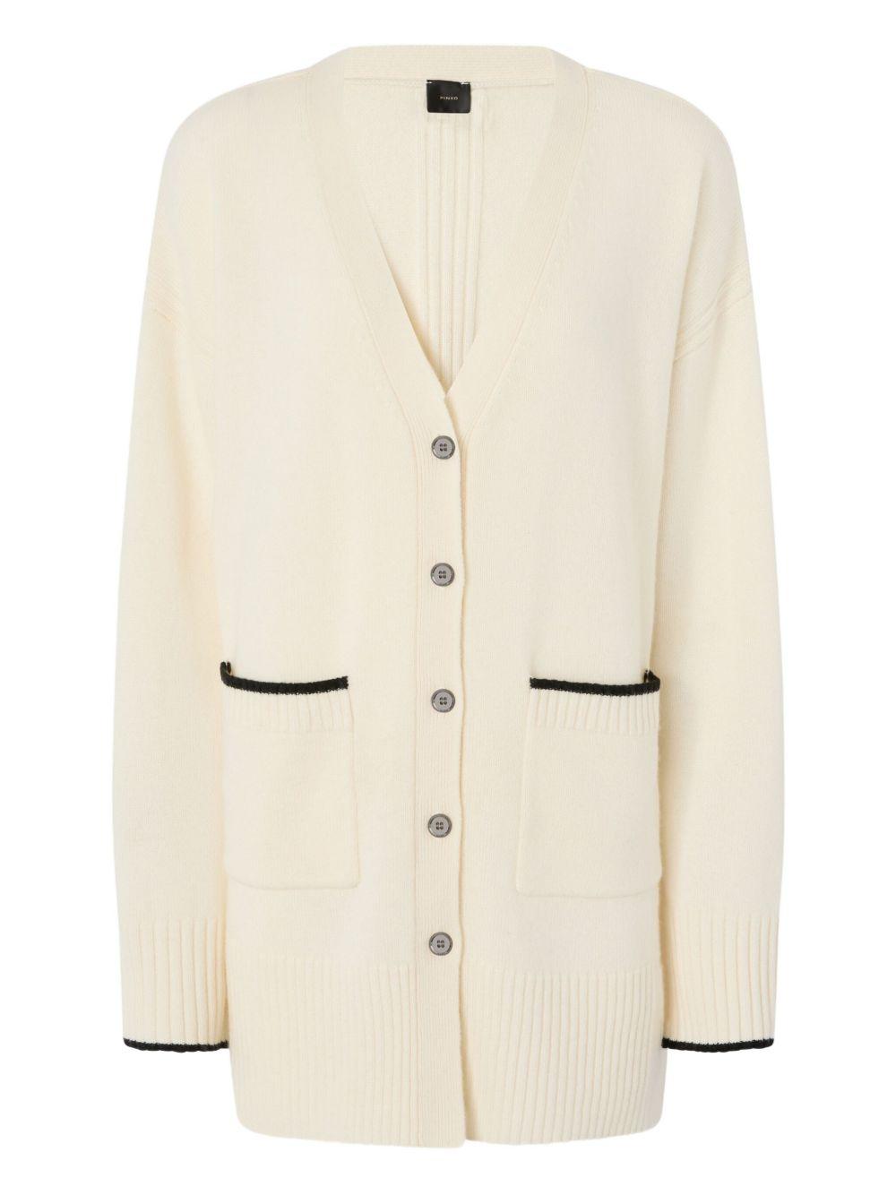 Long cardigan with V-neck 105451 A2Q9Z13 PINKO 