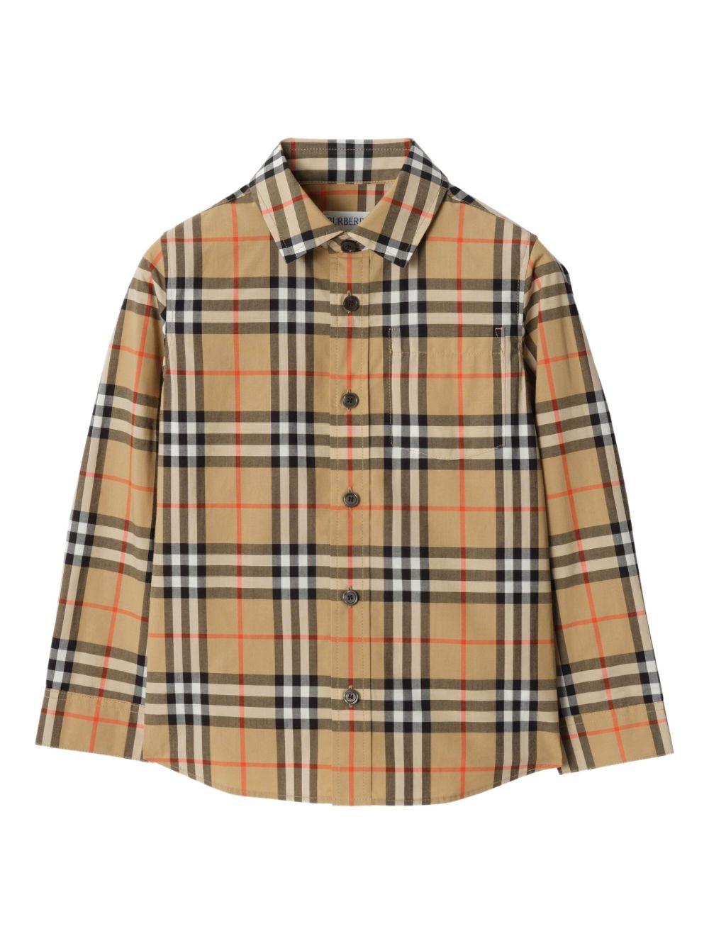 Check Cotton Shirt 8117166 B9368 BURBERRY KIDS 