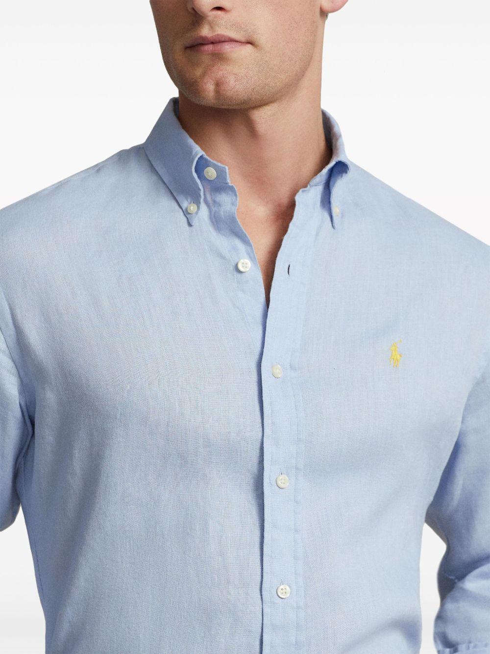 Polo Pony linen shirt<BR/><BR/><BR/> 710794141028 BLUE HYACINTH POLO RALPH LAUREN 
