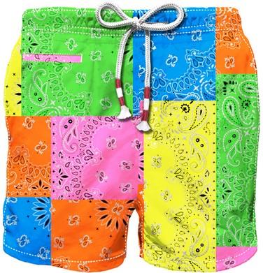 Multicolour bandana print swimsuit CAPRESE 00029DBANDANNA FLUO MC2 SAINT BARTH 