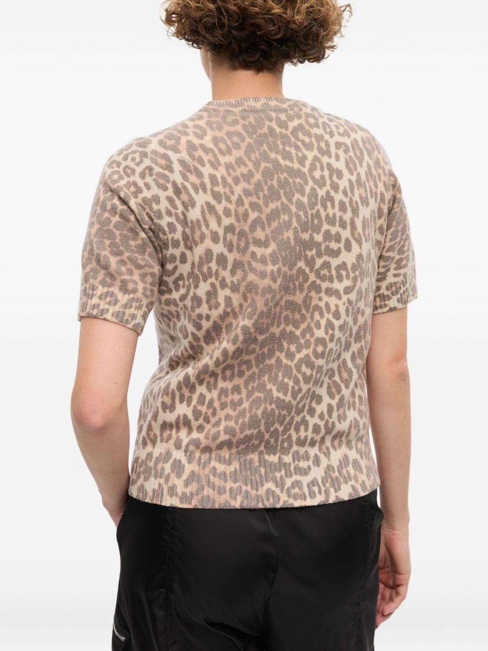 Leopard Wool Mix T-shirt K2500 943 GANNI 