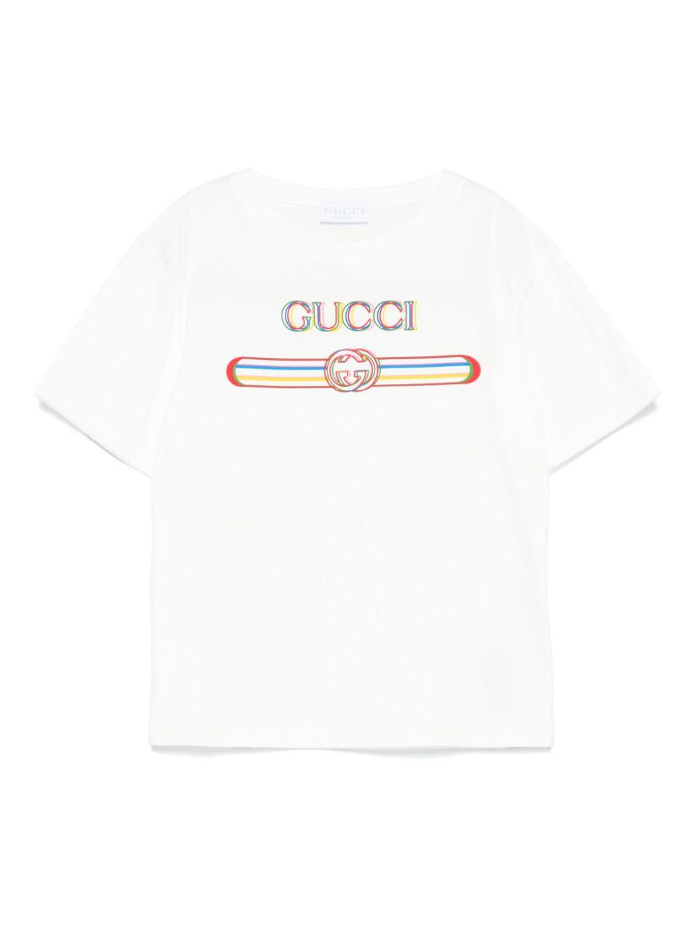 Multicolor logo T-shirt 575114 XJGZA9214 GUCCI KIDS 