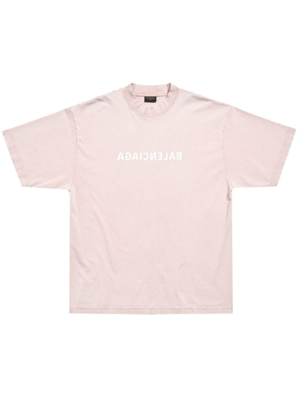 Mirror logo-print T-shirt<BR/><BR/> 764235. TNVV85708 BALENCIAGA 