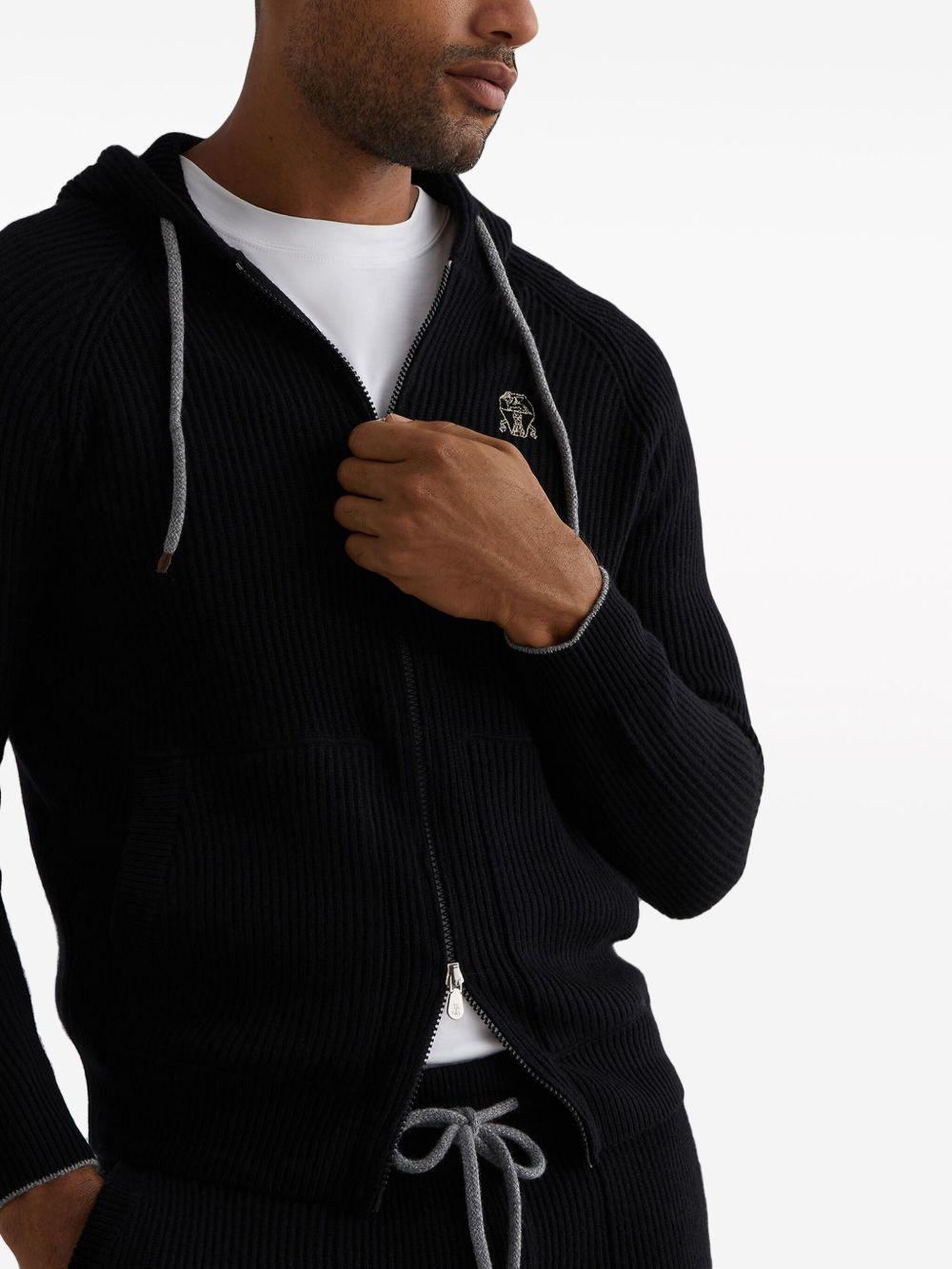 Ribbed Sweater With Zip And Hood Knitwear M22704806G CH101 BRUNELLO CUCINELLI 