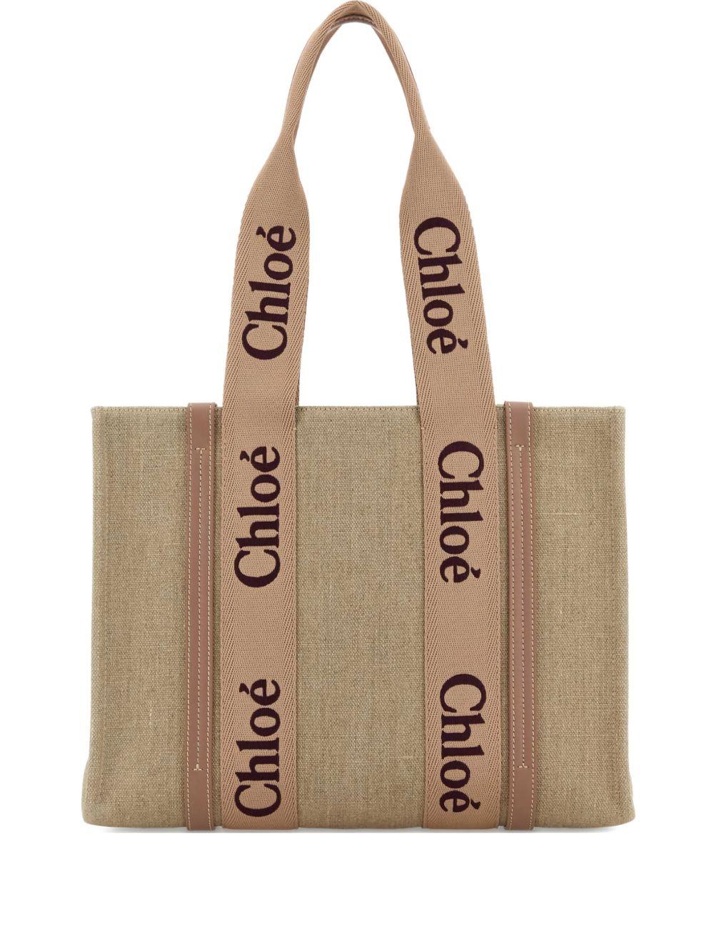 Woody tote bag in linen CHC23AS383L17 6L6 CHLOÉ 