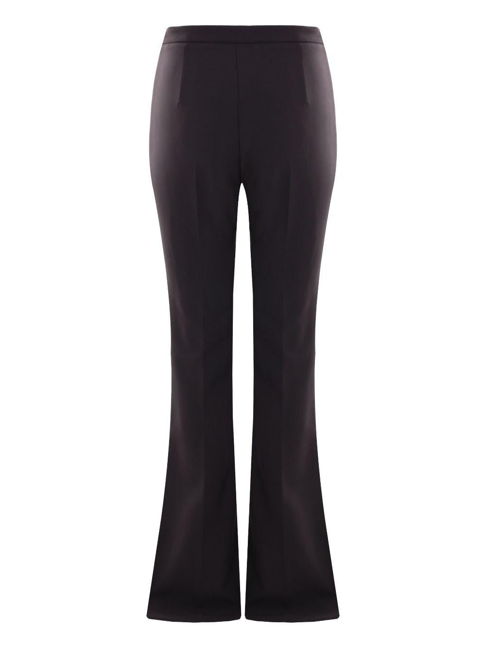 Crêpe bell-bottom trousers with logo plaque PA07951E2 110 ELISABETTA FRANCHI 