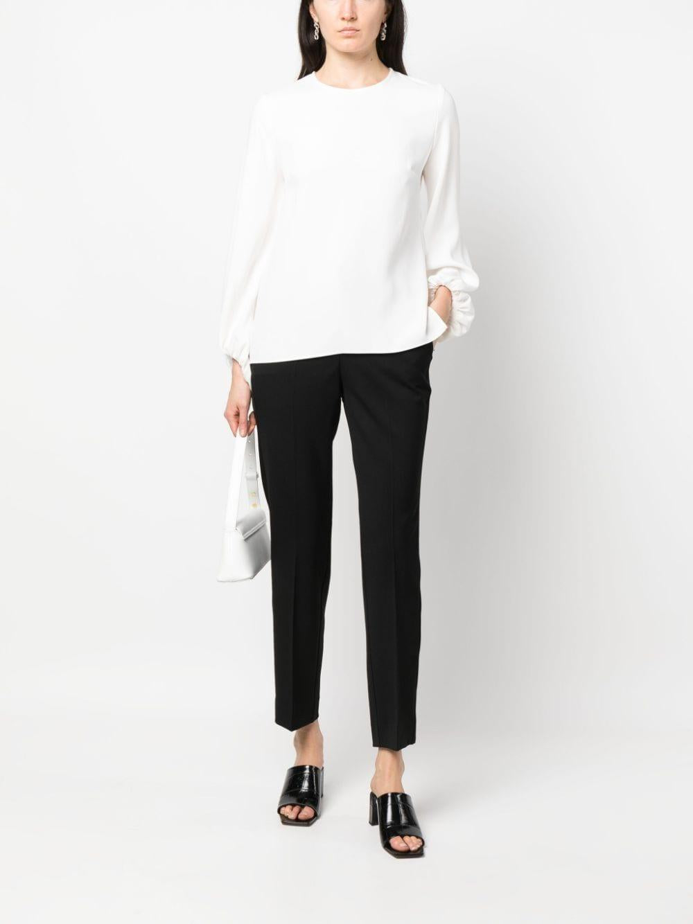 Bishop sleeves round-neck blouse D312461 POKER002 P.A.R.O.S.H. 