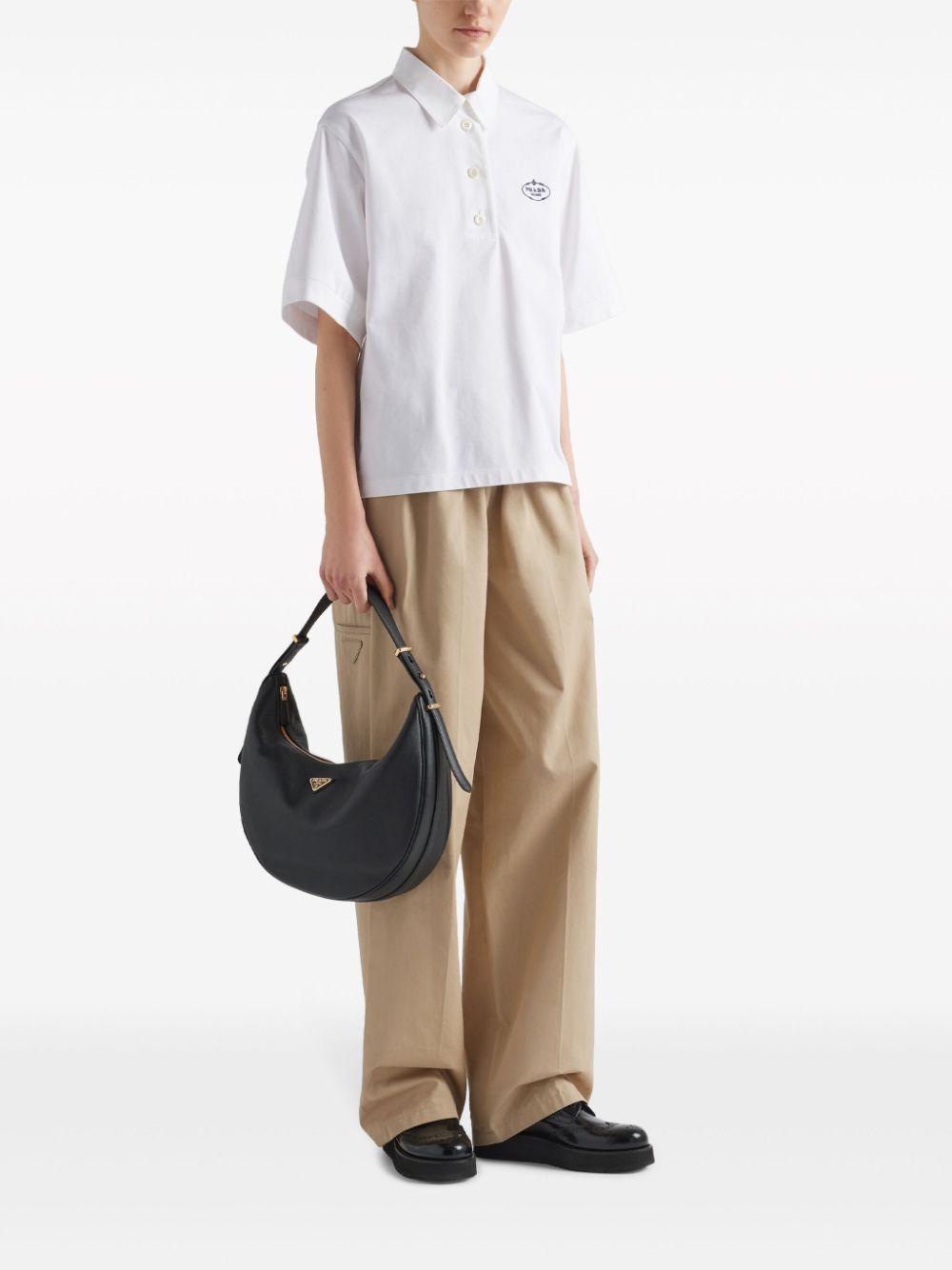 Large logo-plaque leather shoulder bag<BR/><BR/><BR/> 1BC212 2CYSF0002 PRADA 