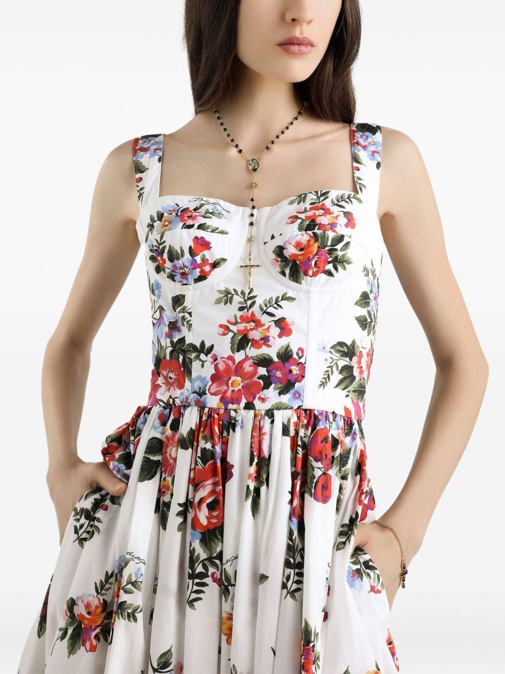 Floral Print Midi Bustier Dress F6TTGT HS5UUHA5ZO DOLCE & GABBANA 