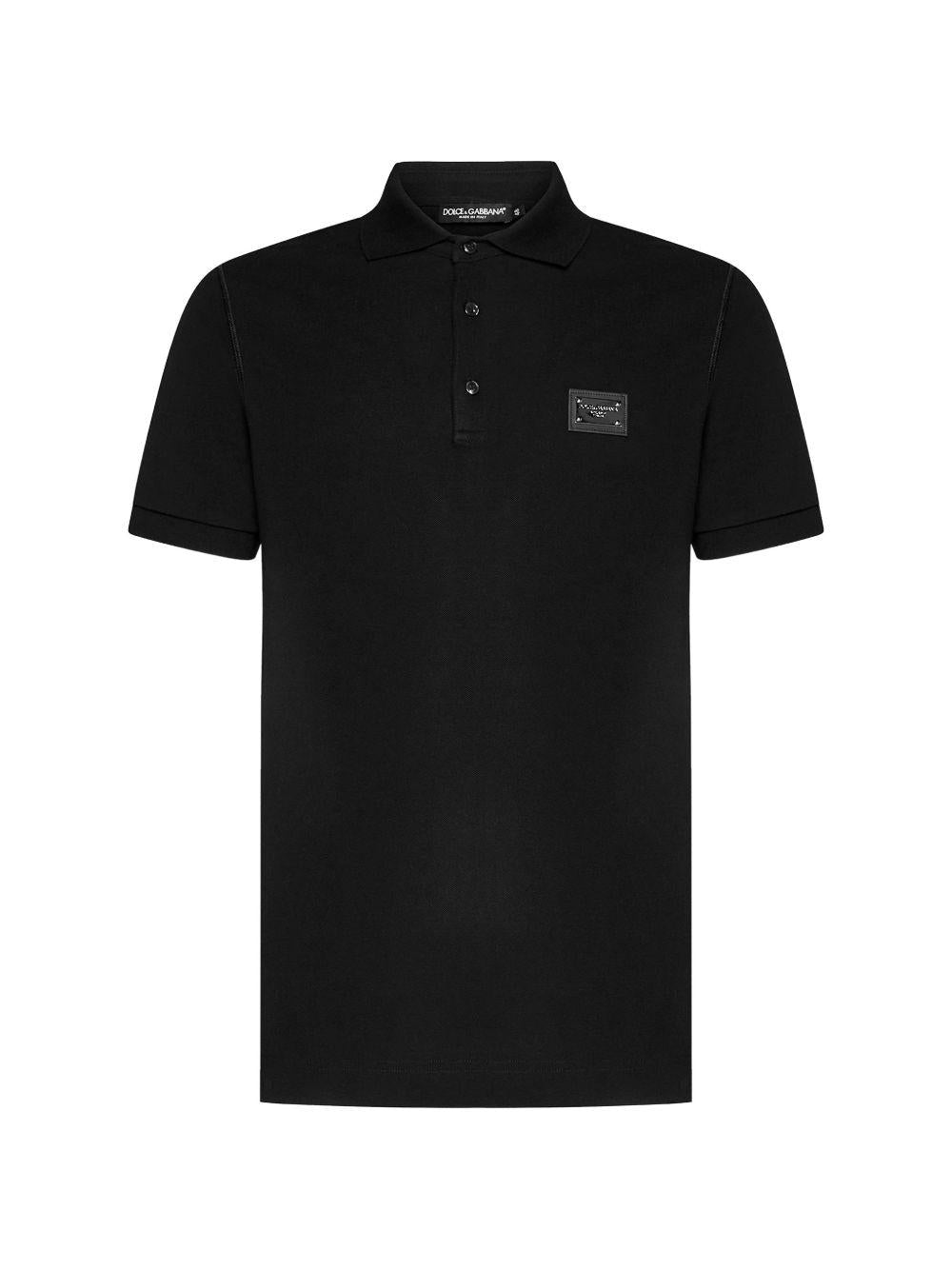 Cotton piquet polo shirt with logo plaque G8PL4T G7P1DN0000 DOLCE & GABBANA 