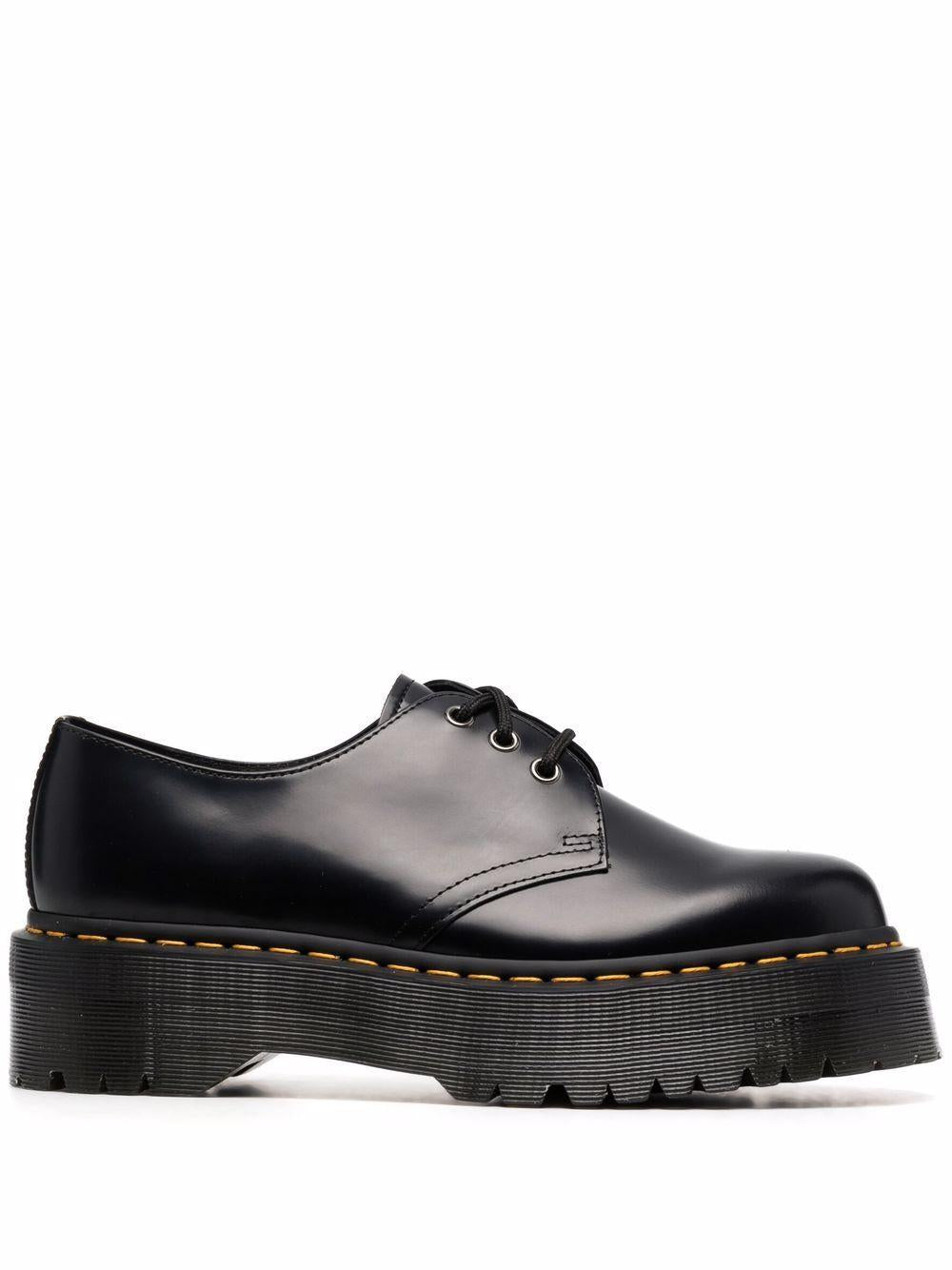 Black leather 1461 leather lace-up shoes 25567001 1461 QUADBLACK POLISHED SMOOTH DR. MARTENS 