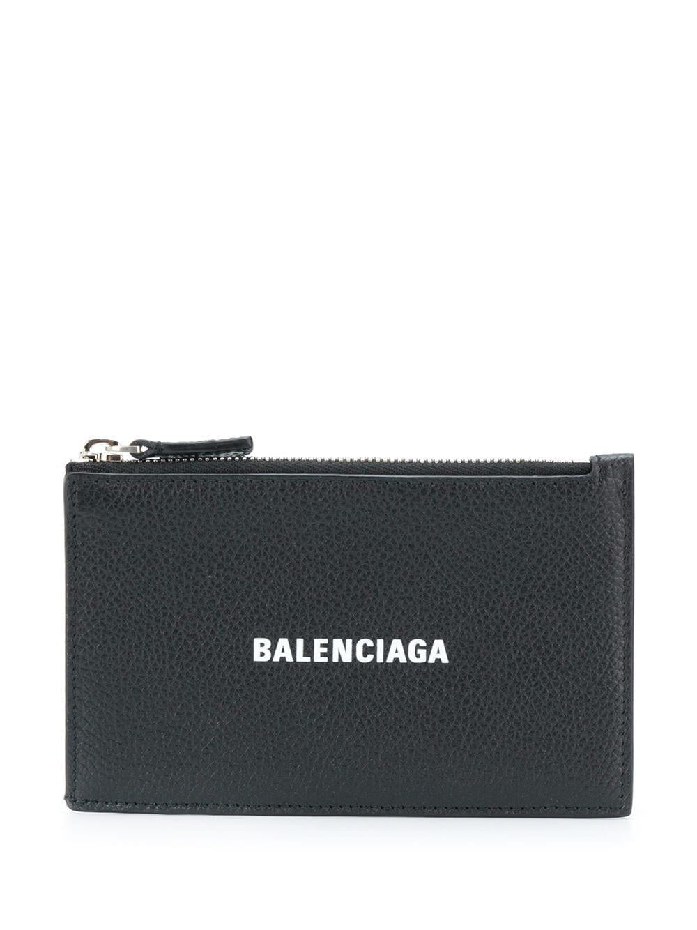 Black calf leather Cash zipped cardholder 640535 1IZI31090 BALENCIAGA 