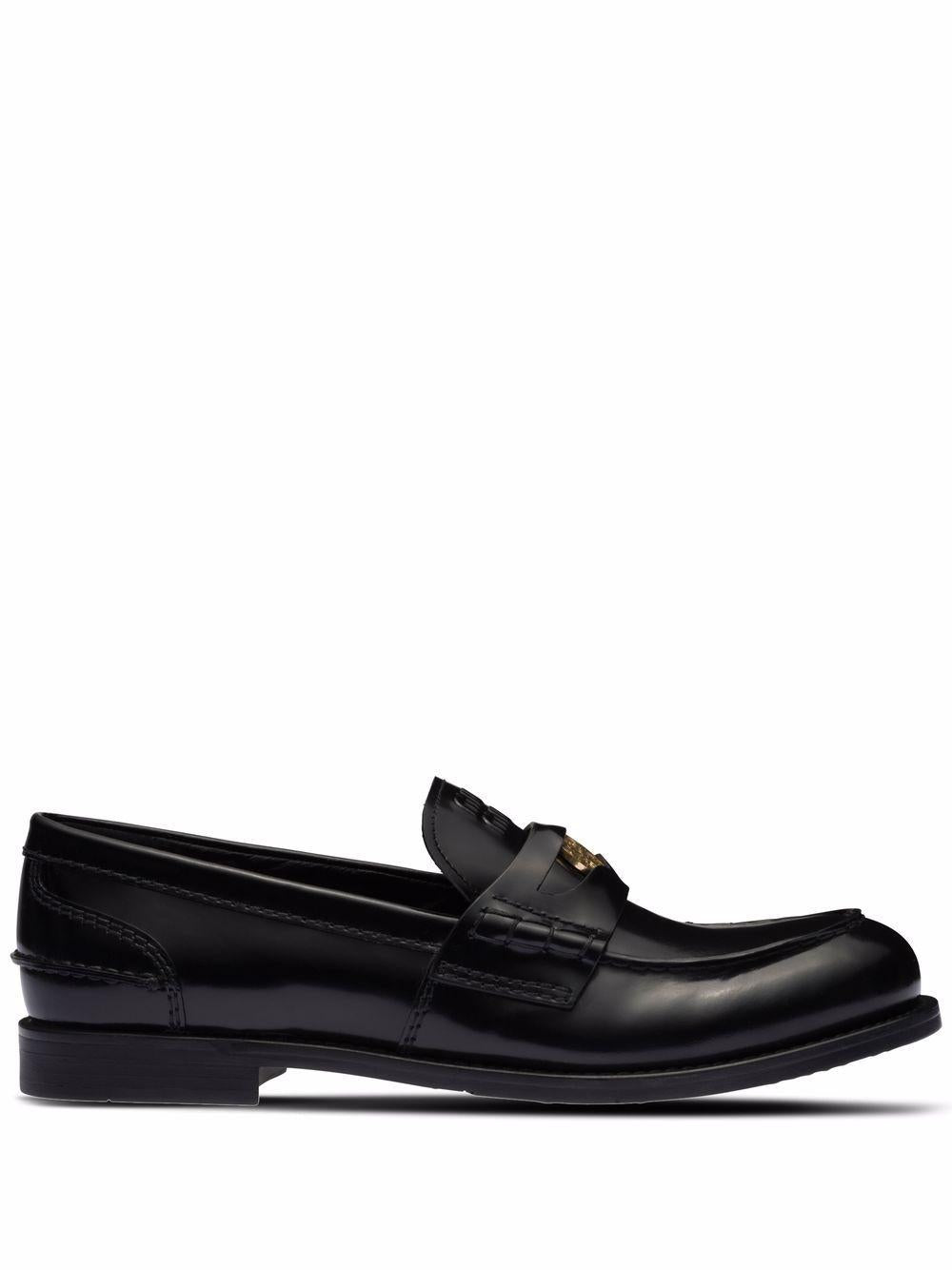 Brushed leather loafers 5D773DULX F-020F0002 MIU MIU 