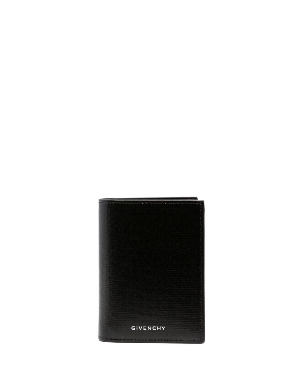 Logo-print leather wallet<BR/><BR/> BK608MK1T4 001 GIVENCHY 
