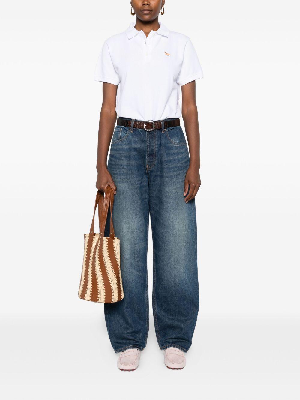 fox-embroidered polo shirt OW00207KP0001 P100 MAISON KITSUNÉ 