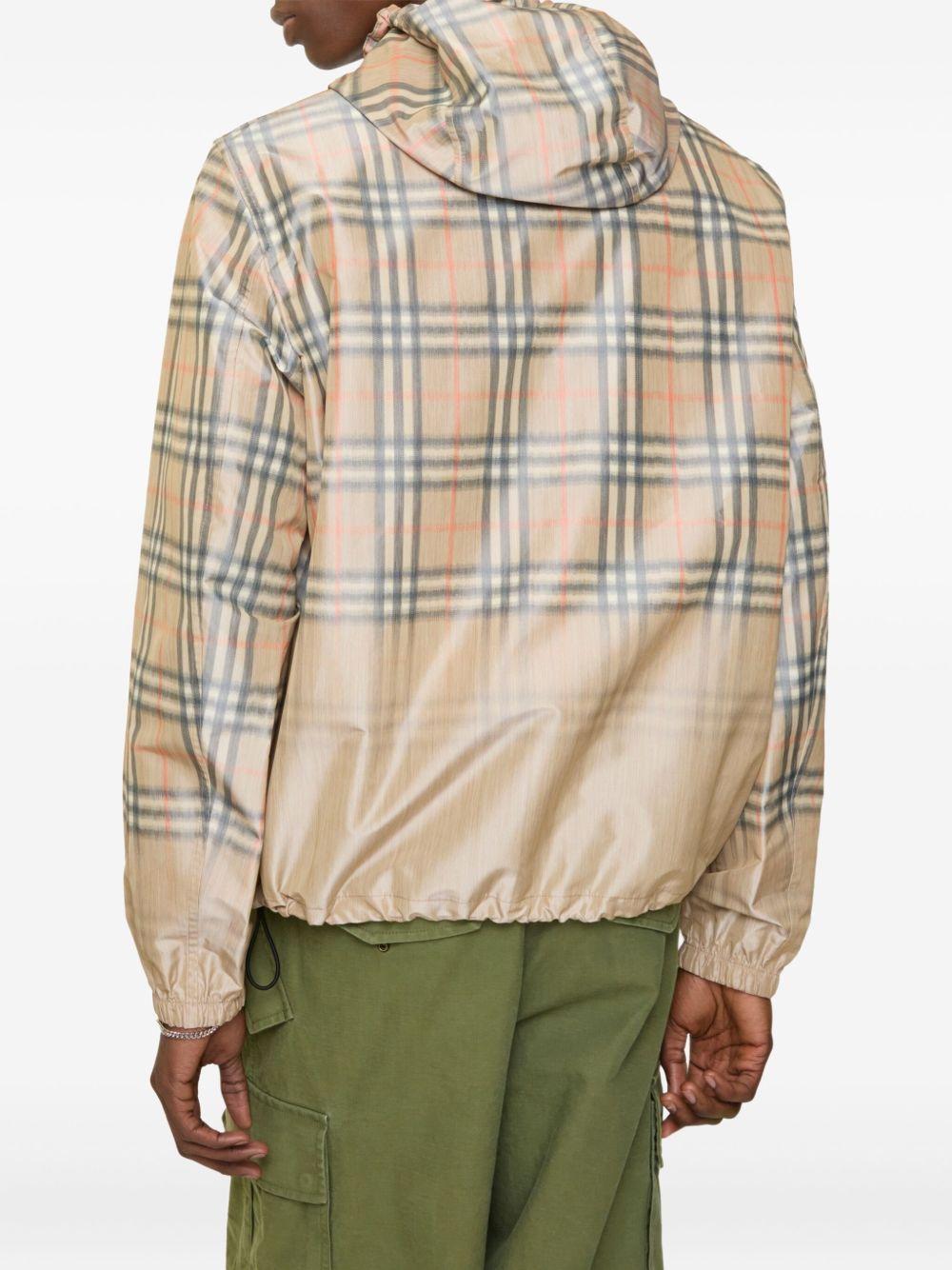 Hooded jacket with faded check 8118831 B9368 BURBERRY 
