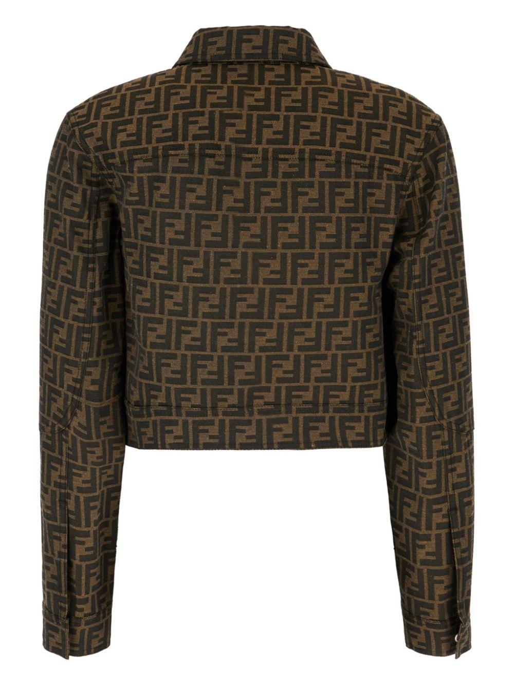 FF-motif cropped jacket<BR/><BR/><BR/> FJ7818 A5W3F118W FENDI 