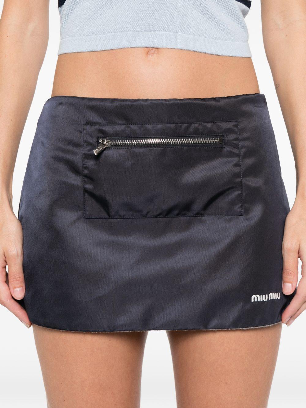 Technical gazar and fleece skirt MG2583181A S-OOOF0008 MIU MIU 