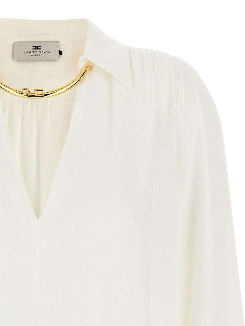 Blouse in georgette fabric with jewel detail CA12356E2 360 ELISABETTA FRANCHI 