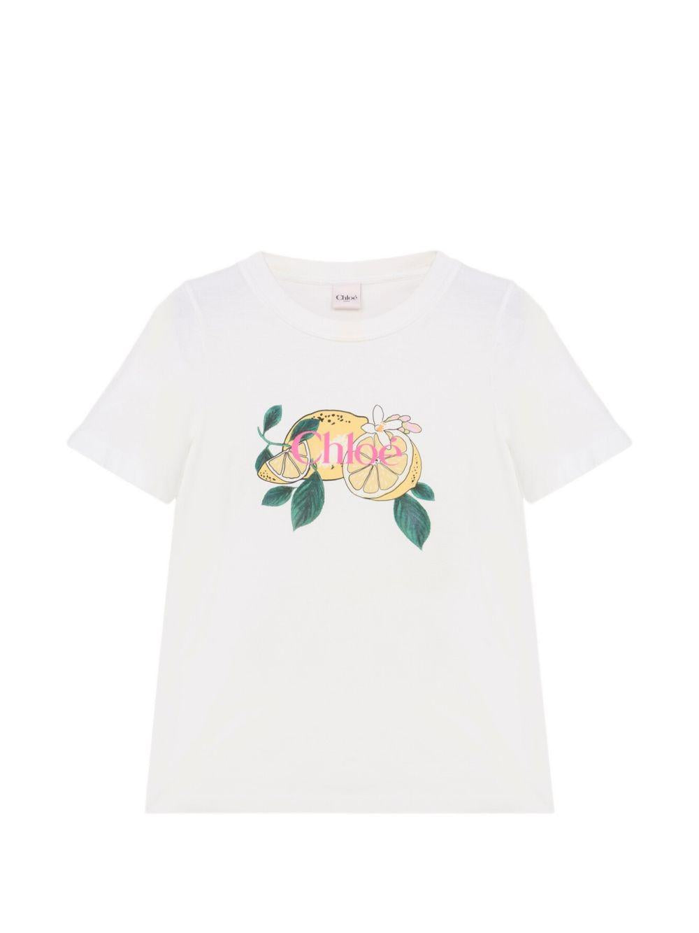 CREW-NECK LOGO T-SHIRT IN COTTON JERSEY CH26AJH08981 107 CHLOÉ 