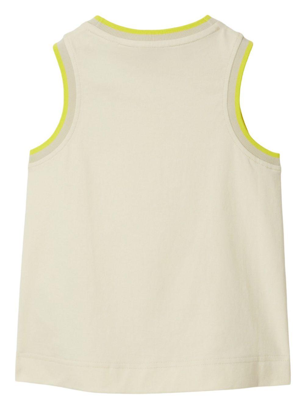 Logo-embroidered cotton vest<BR/><BR/><BR/> 8079802 A4802 BURBERRY KIDS 