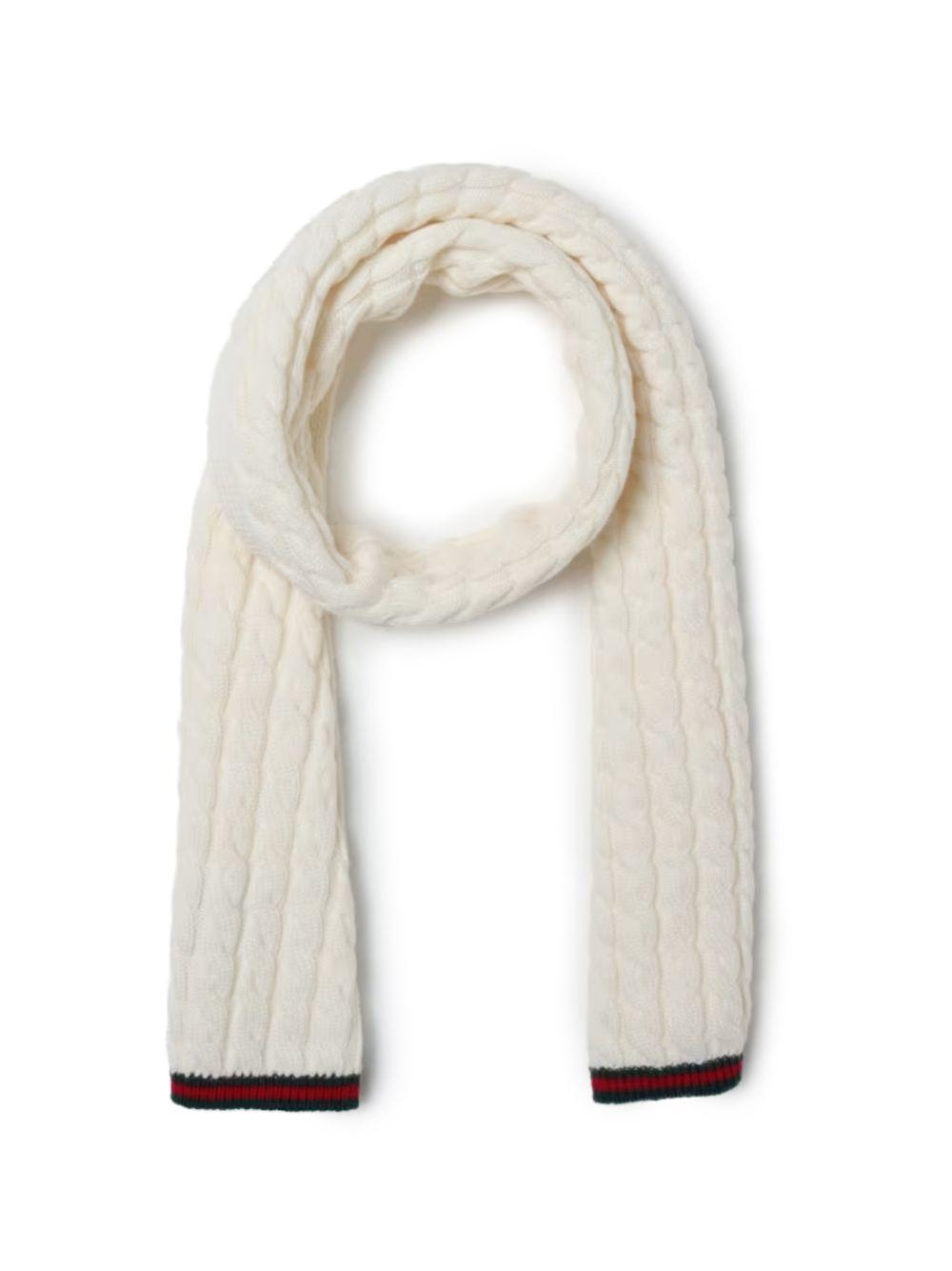 knit wool scarf with Web 828913 4K2069166 GUCCI KIDS 