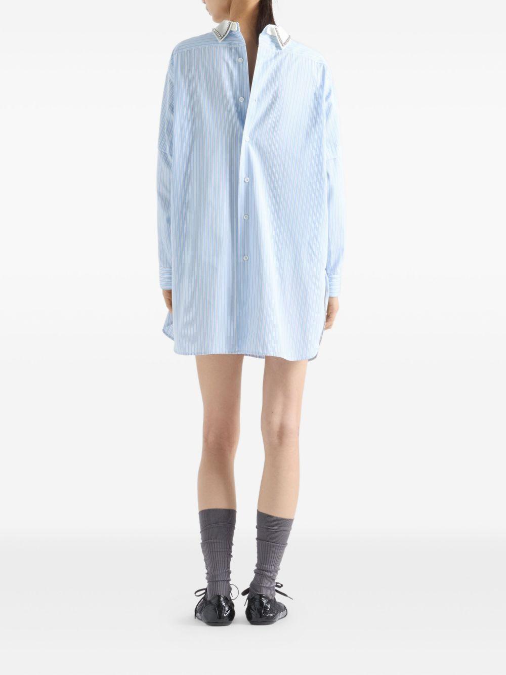 Embroidered striped poplin top P953NR17ND S-OOOF0C9N PRADA 