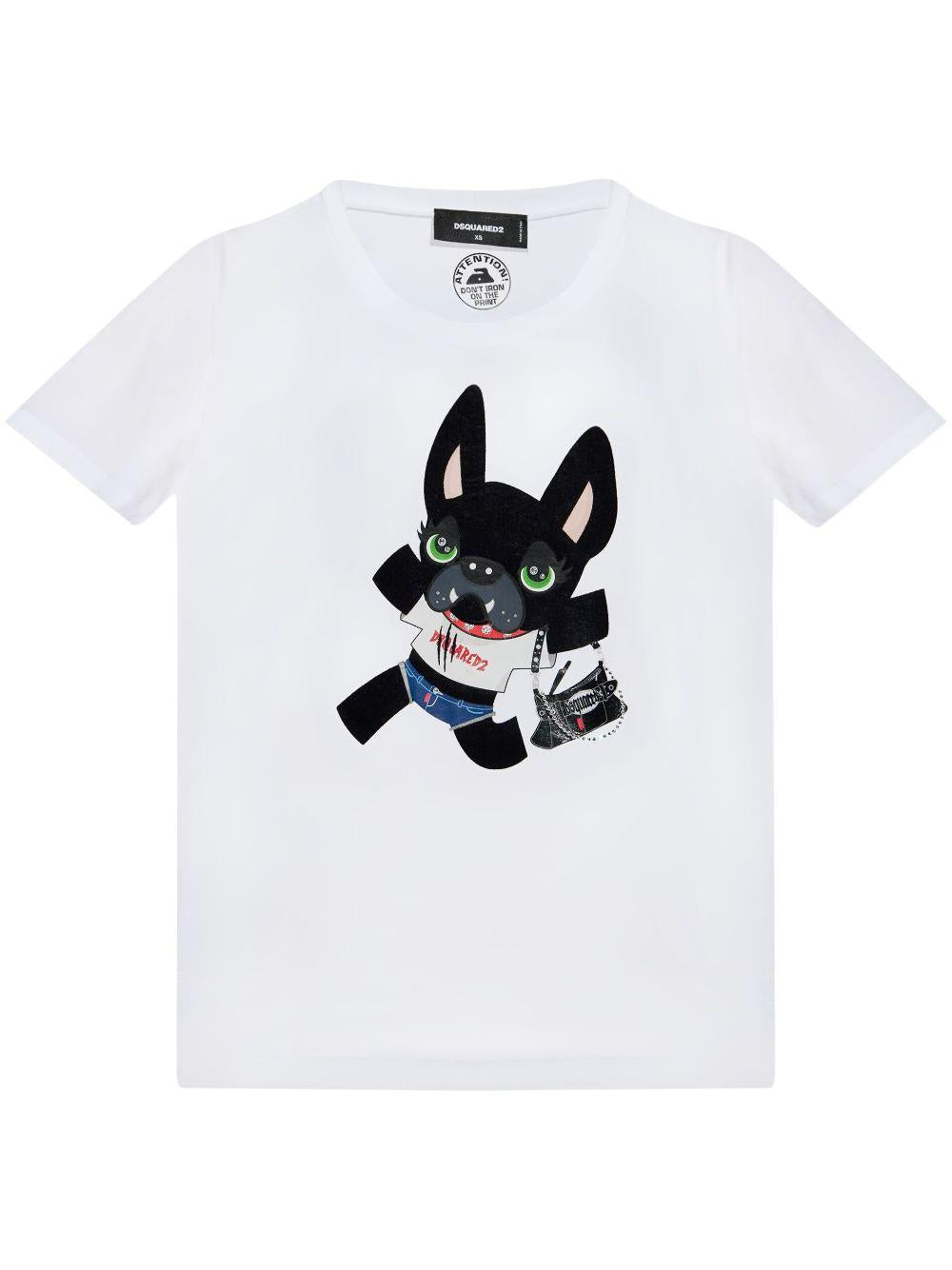 Dog print T-shirt<BR/><BR/><BR/> S75GD0440 S24668100 DSQUARED2 