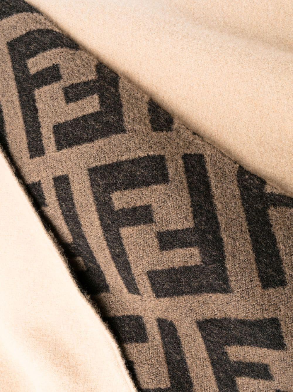 Double-fast poncho with fringes FXX715 AEOWF0DKM FENDI 