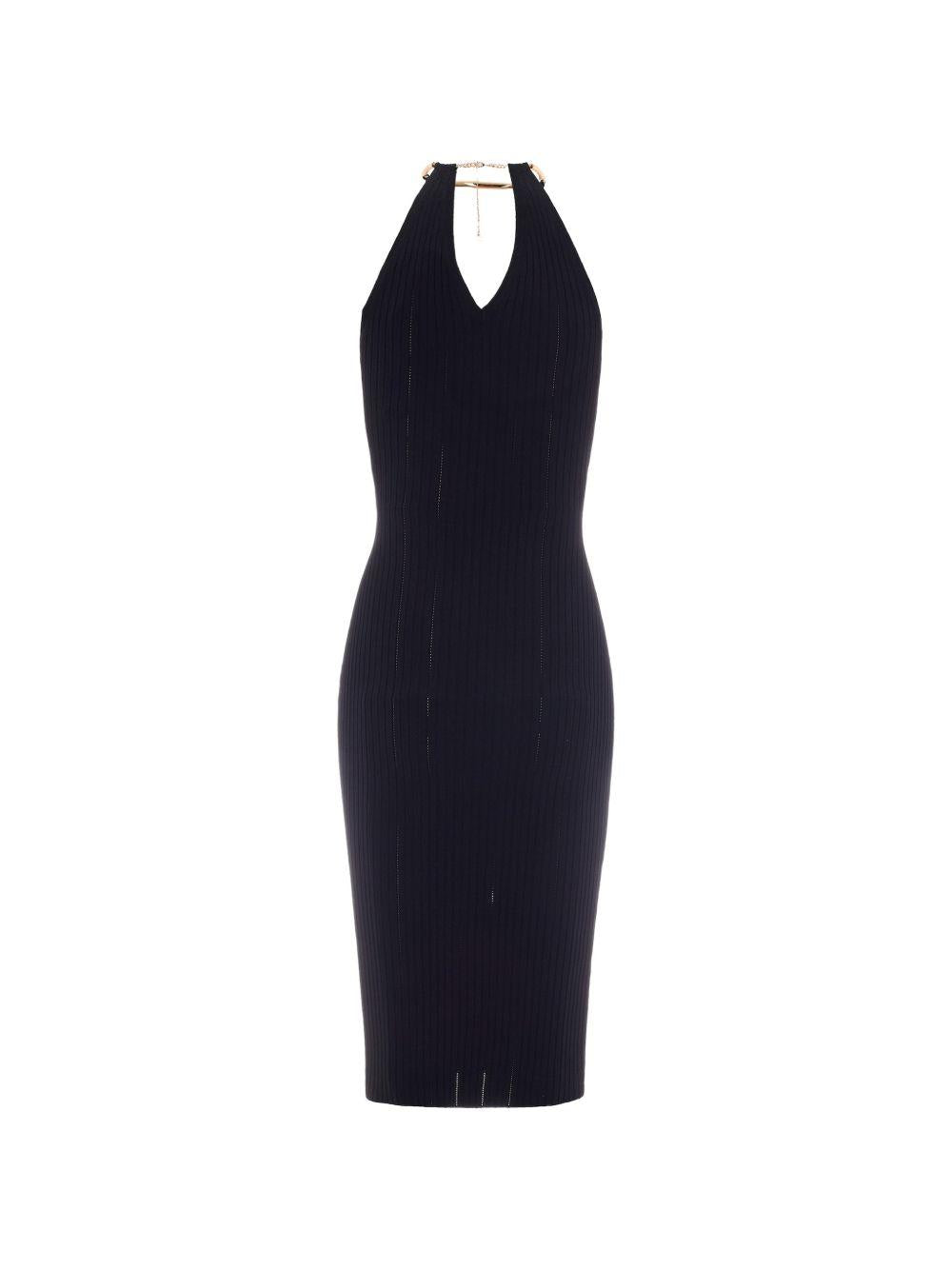 Open-knit dress with jewel detail AM16S61E2 110 ELISABETTA FRANCHI 