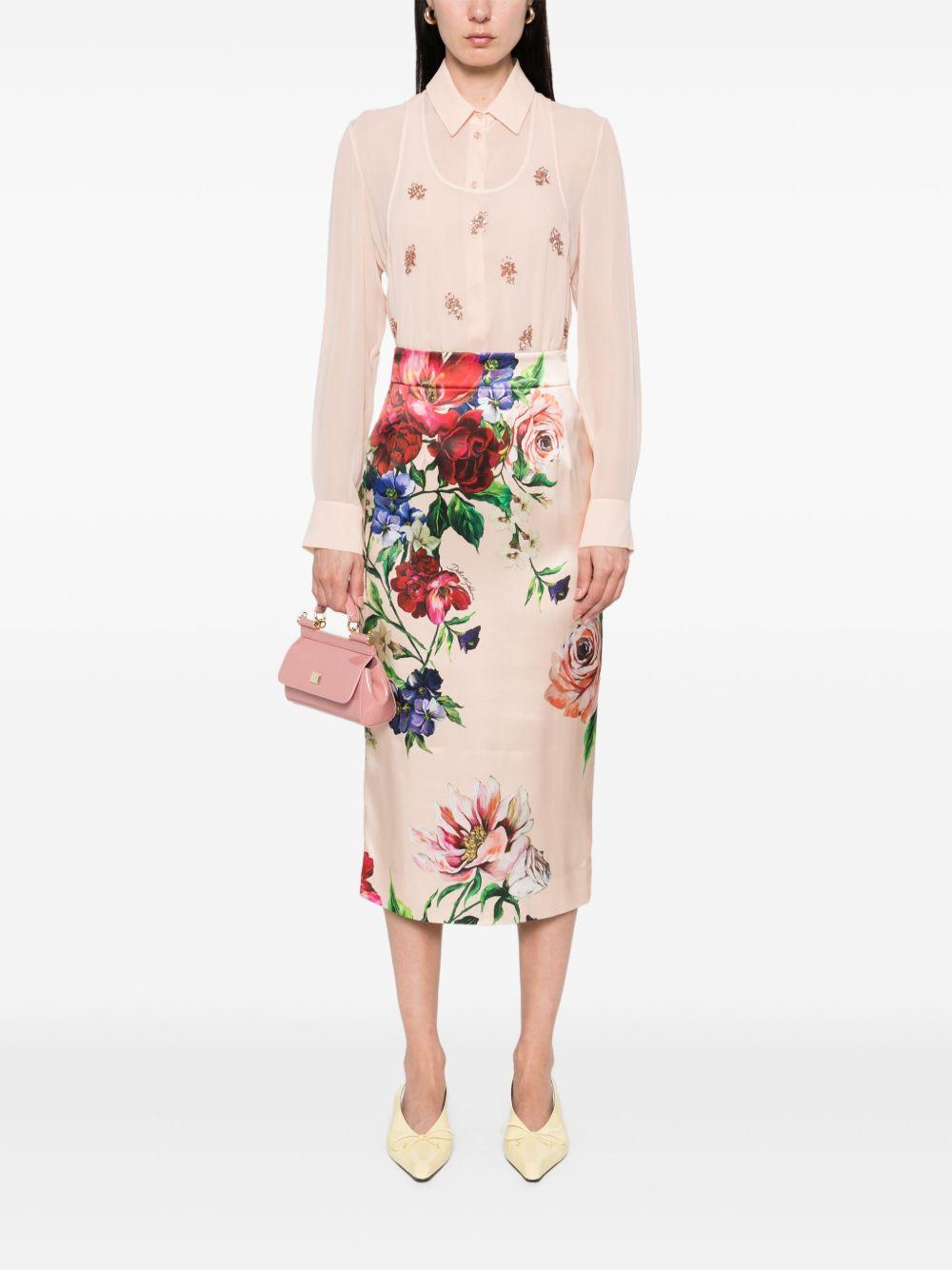 Floral-print midi skirt<BR/><BR/> F4BCAT FSIB5H25PR DOLCE & GABBANA 