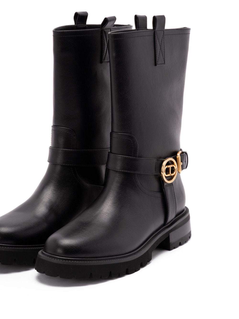 Leather boots with buckles 252TCP192 00006 TWINSET 