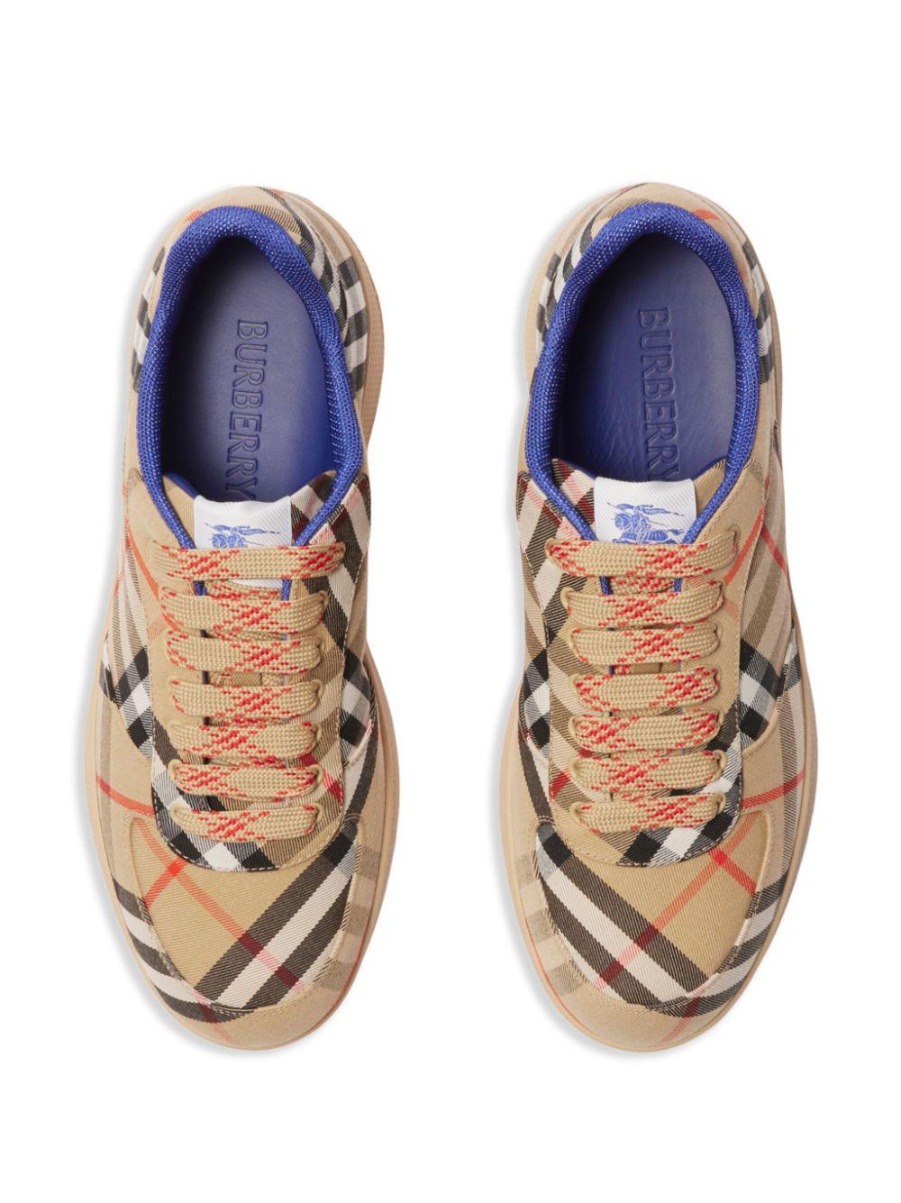 Terrace checked canvas sneakers<BR/><BR/><BR/> 8095276 B9368 BURBERRY 