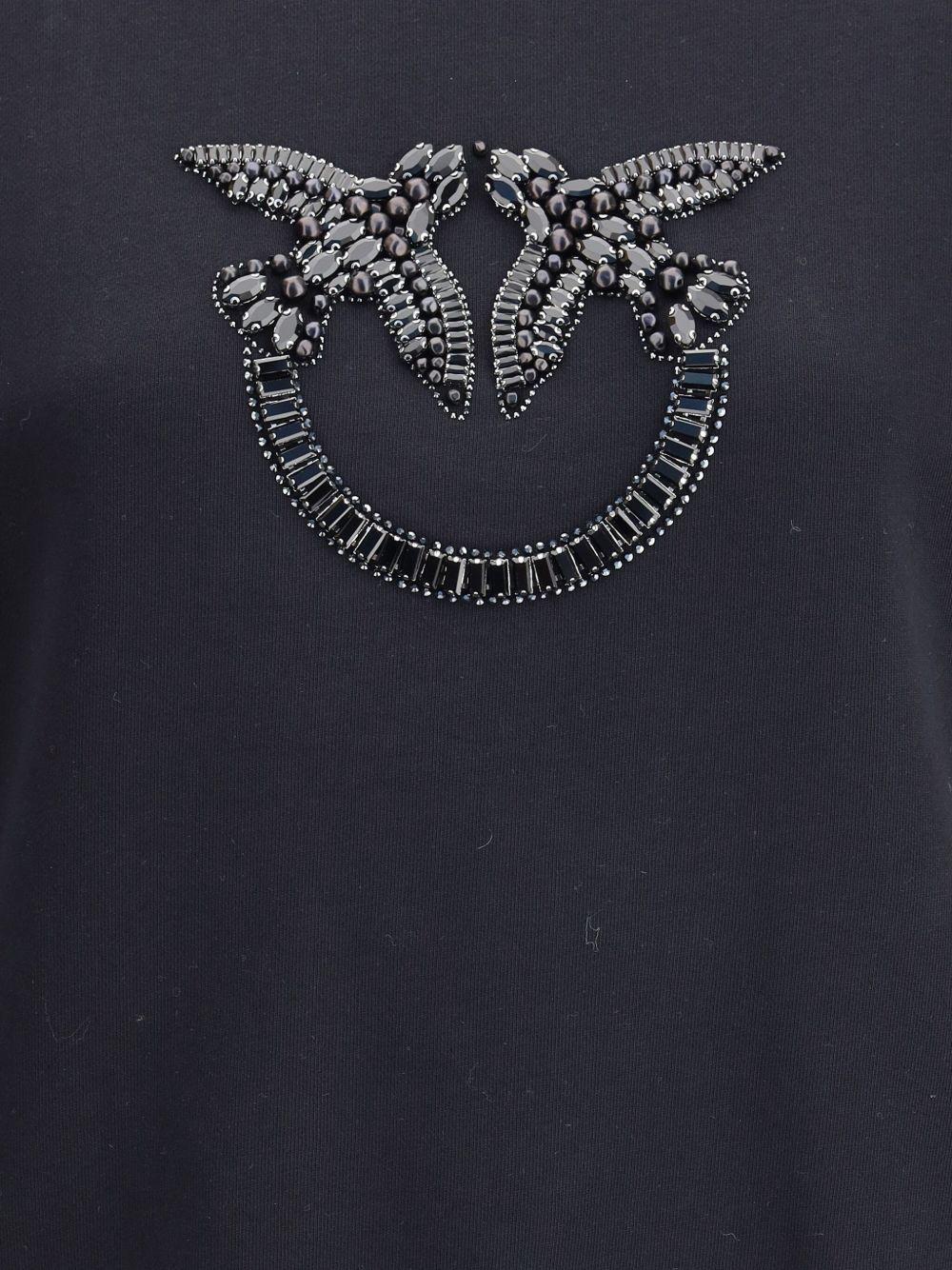 Love Birds jewel embroidery sweatshirt 100534 A2ROZ99 PINKO 