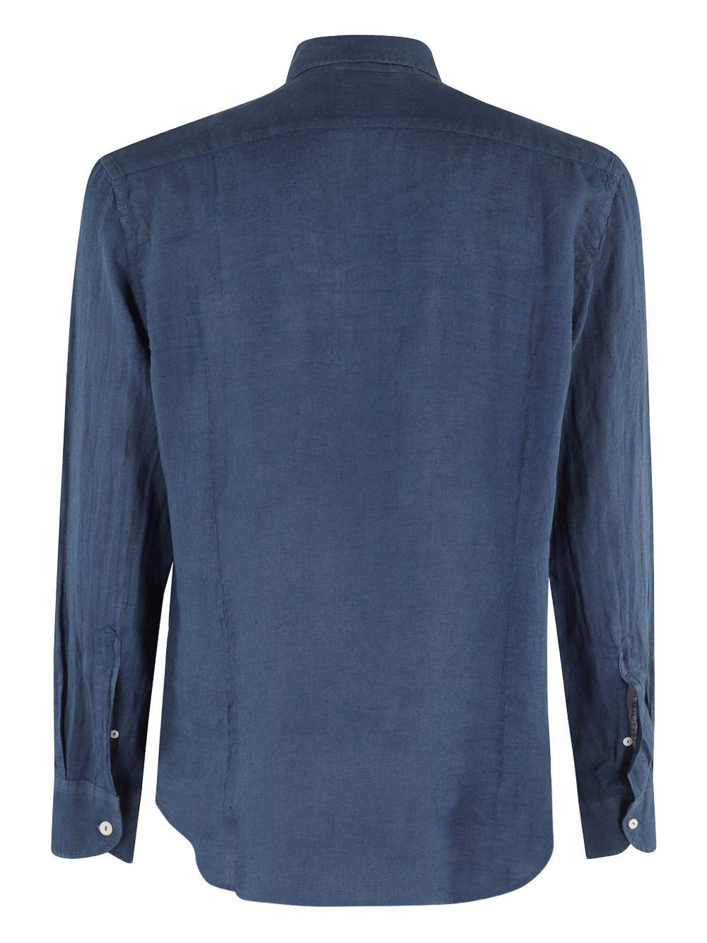 Pamplona shirt PAMPLONA 00338HLINEN 60 MARINE BLUE MC2 SAINT BARTH 
