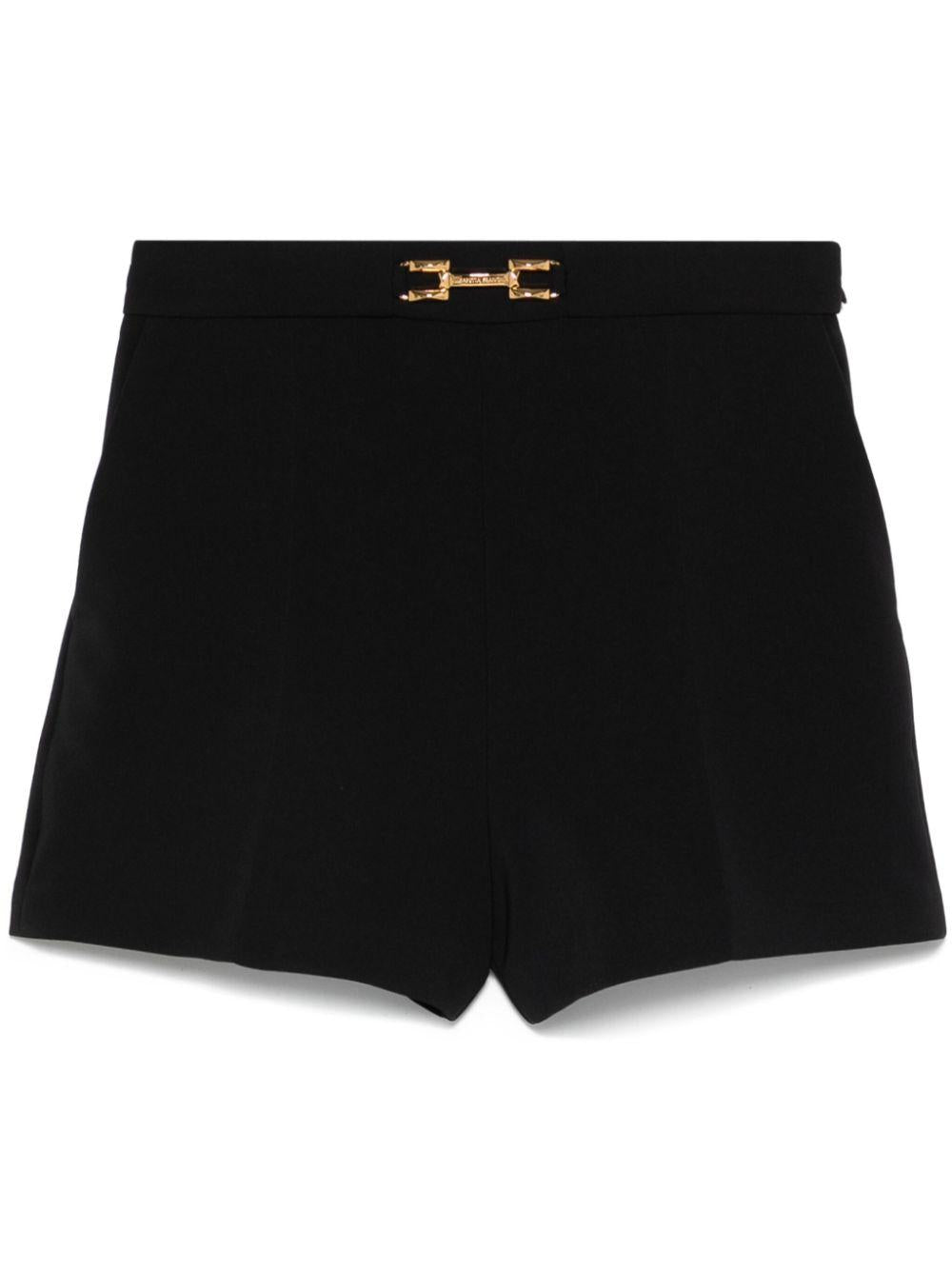 Shorts in crêpe fabric with flaps and logo plaque SH00751E2 110 ELISABETTA FRANCHI 