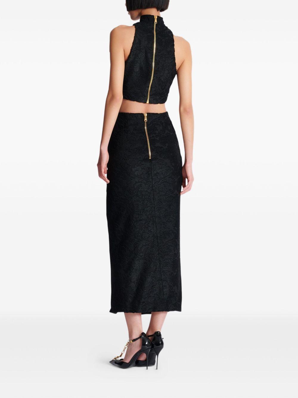 Baroque pattern midi skirt FF1LE481JK65 0PA BALMAIN 