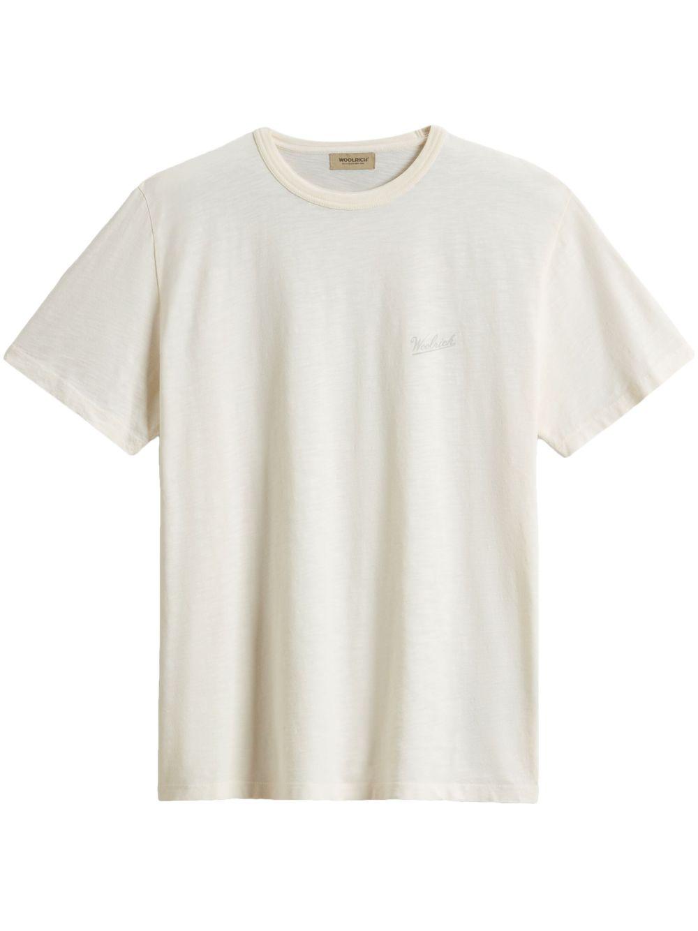 Logo-embroidered T-shirt<BR/><BR/><BR/> CFWOTE0161MRUT4061 8887 WOOLRICH 