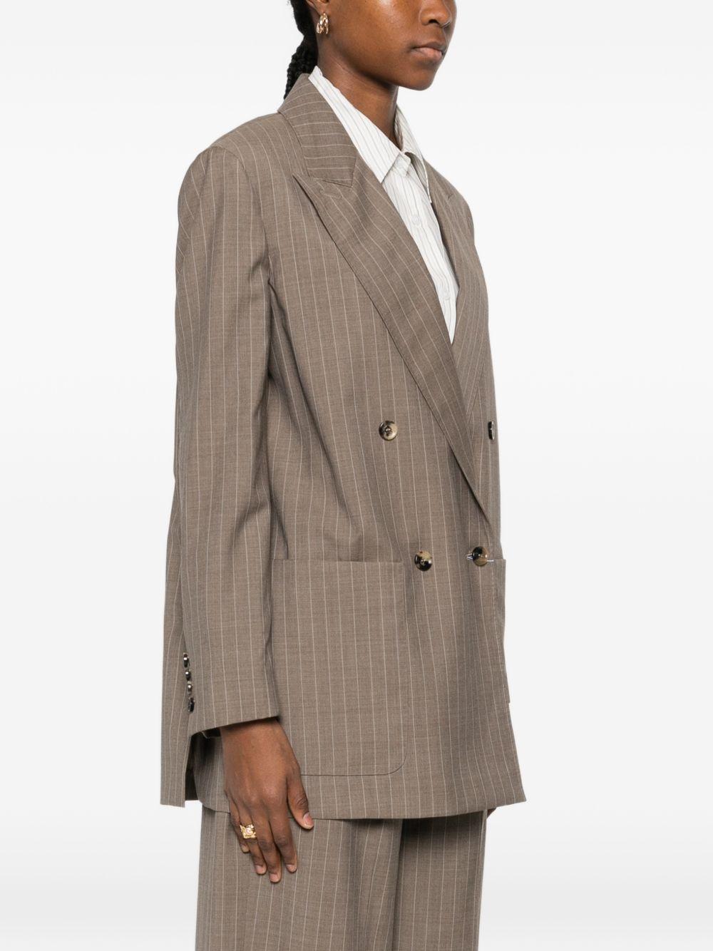 Oversized pinstripe woollen cloth blazer - Hazelnut brown 2611041061 MXMACCIAIO001 MAX MARA 