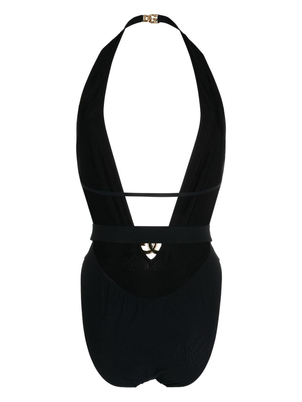 One-piece swimsuit with plunging neck and belt O9B74J ONO12N0000 DOLCE & GABBANA 