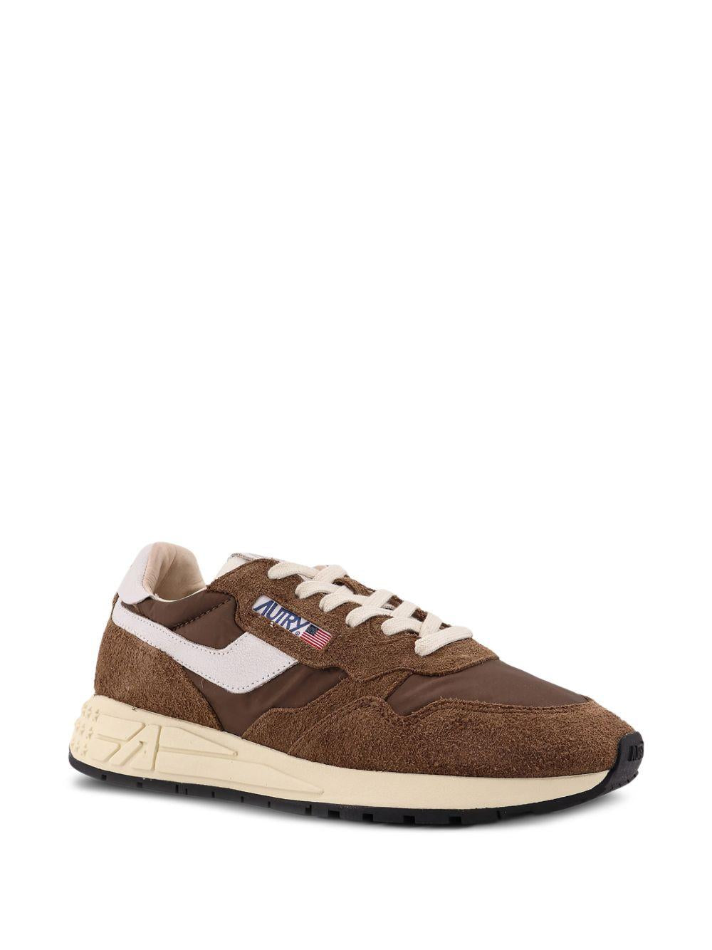 REELWIND LOW SNEAKERS IN BROWN AND WHITE PEPPER NYLON AND SUEDE WWLM NC39WHITE/TUNDRA AUTRY 