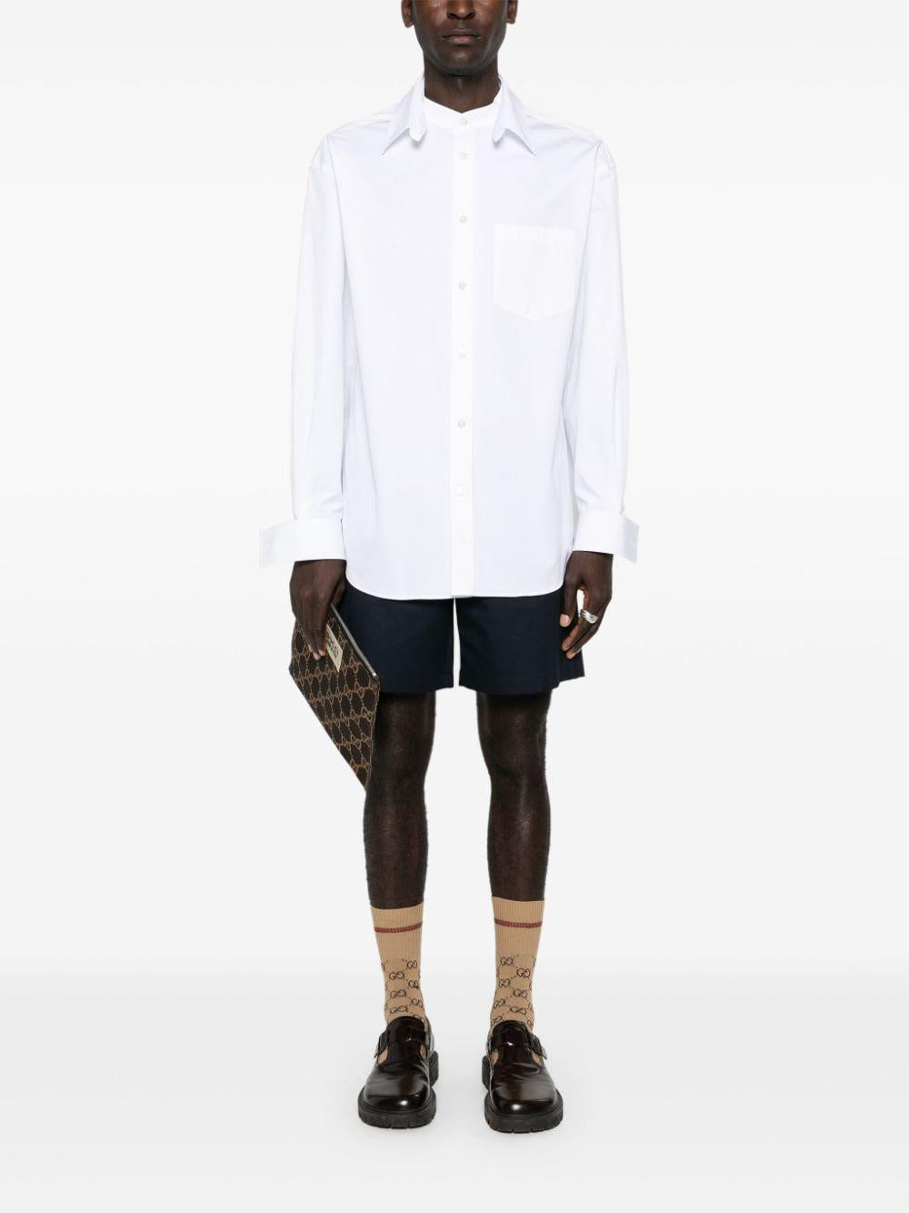 Logo-embossed cotton shirt<BR/><BR/><BR/> 787538 ZAQQS9000 GUCCI 