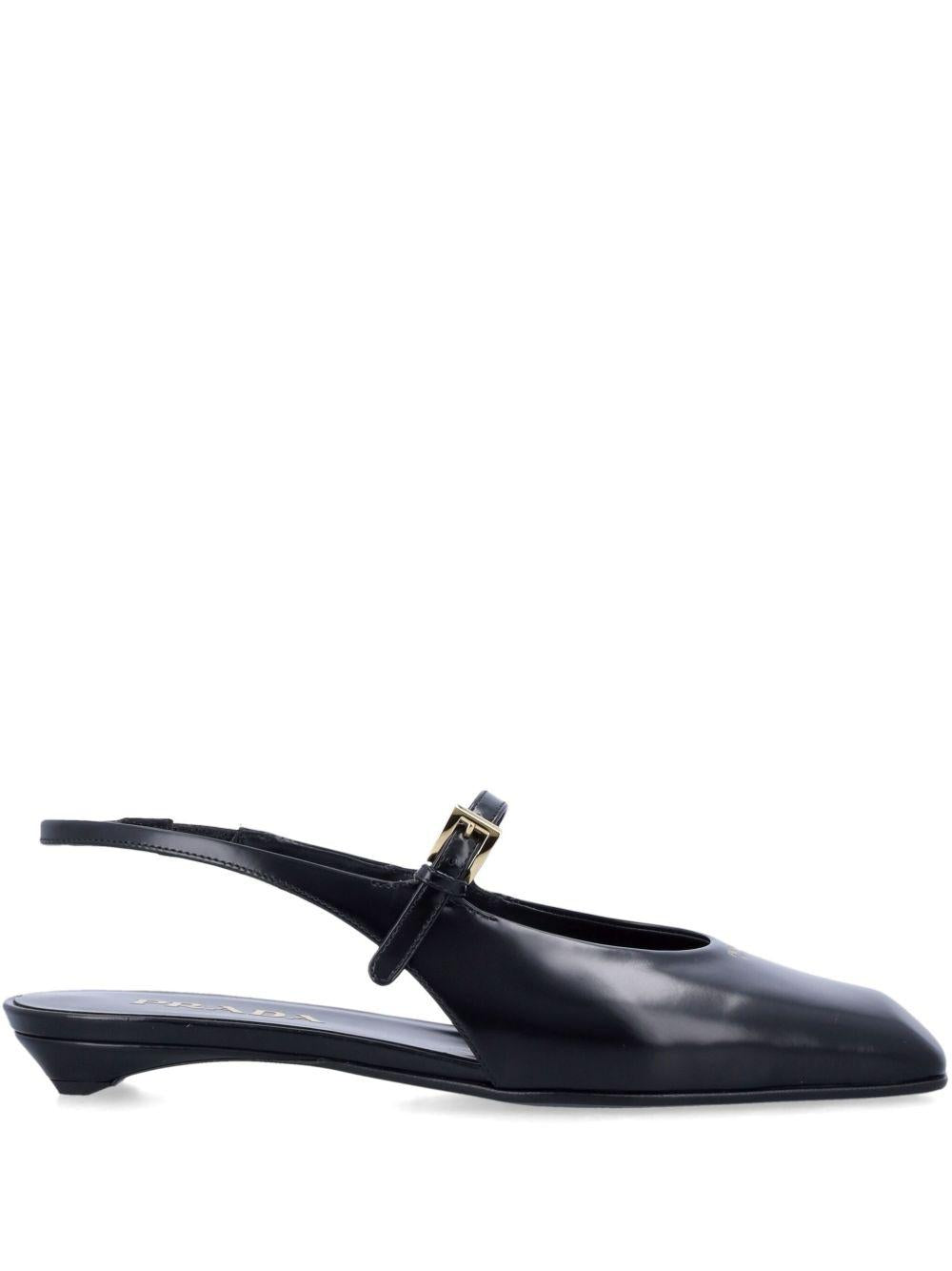 Leather slingback ballet flats<BR/><BR/><BR/> 1F828N 055F0002 PRADA 
