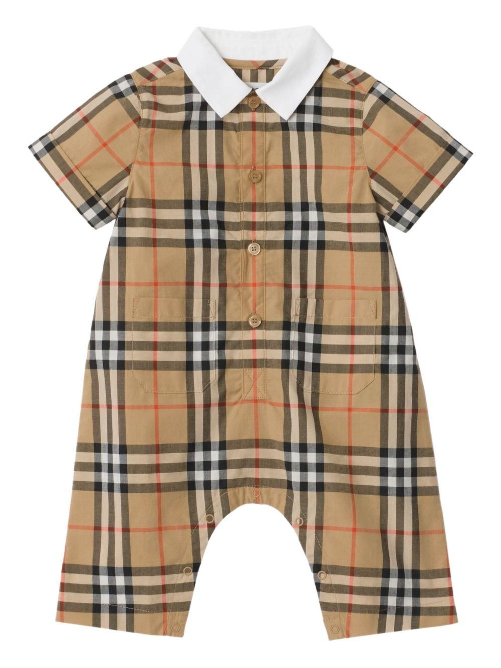Check Cotton Playsuit 8119878 B9368 BURBERRY KIDS 