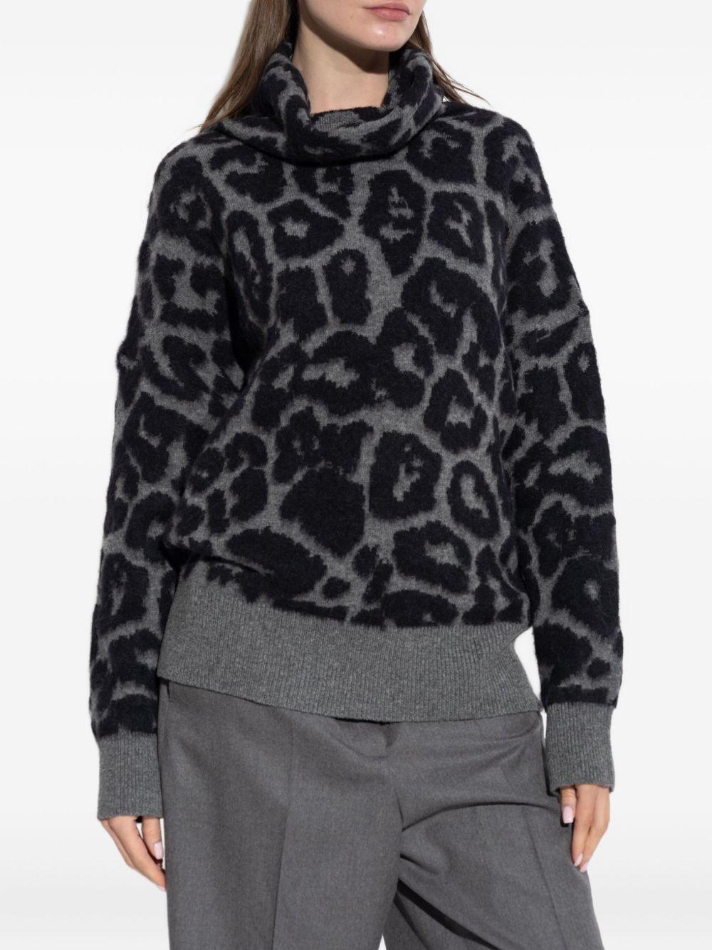 Jacquard leopard print turtleneck jumper 6K10543 S25901010 STELLA McCARTNEY 