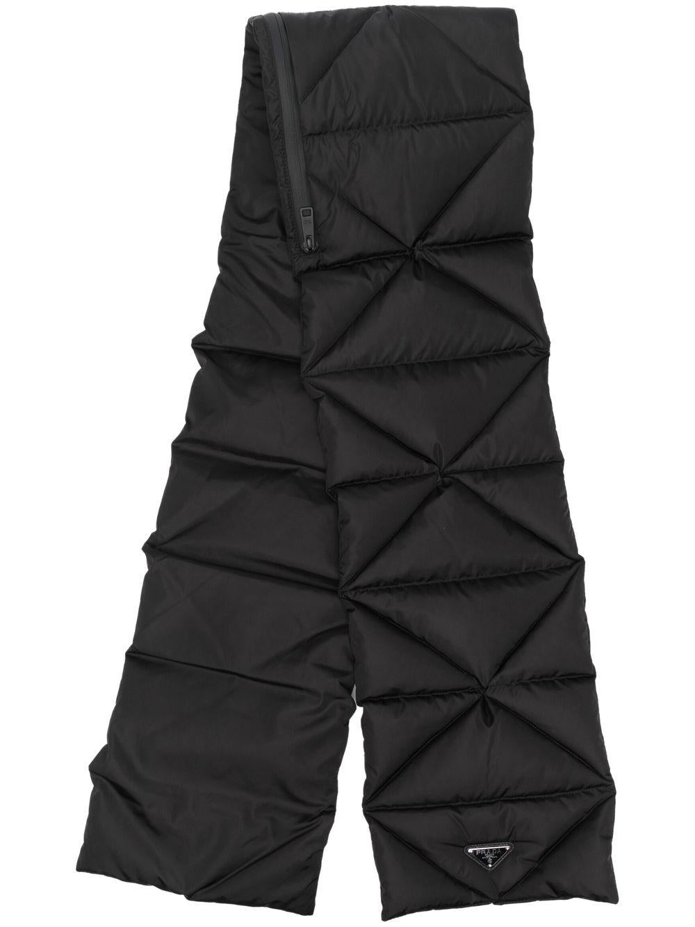 black Re-Nylon extractable-hood padded scarf 2FS028 IYKF0002 PRADA 