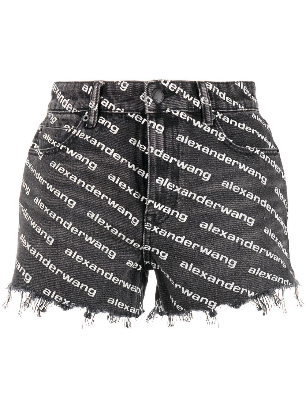 Bite logo-print denim shorts<BR/><BR/><BR/> 4DC1214896 060 ALEXANDER WANG 