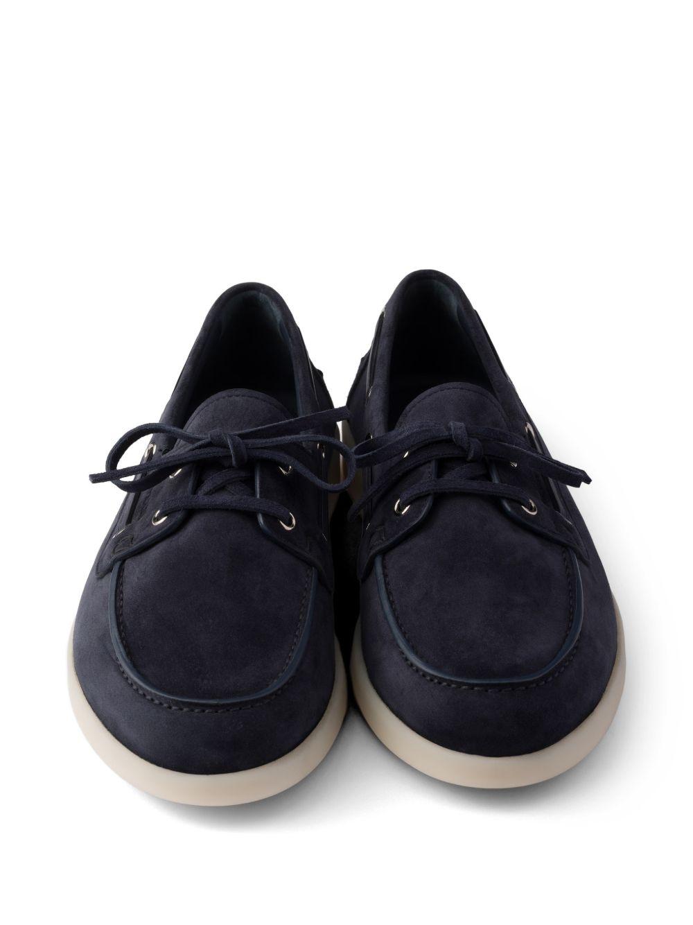 Suede boat shoes with laces 2EG503103 FG001F0008 PRADA 