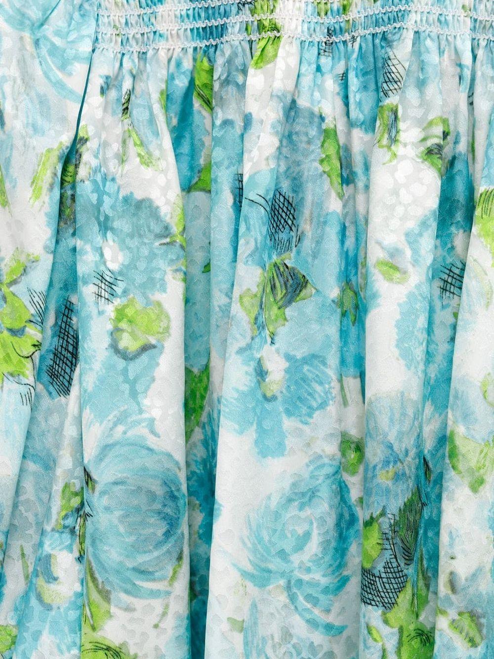 Silk jacquard gathered crop top CH26UHT03387 91J CHLOÉ 