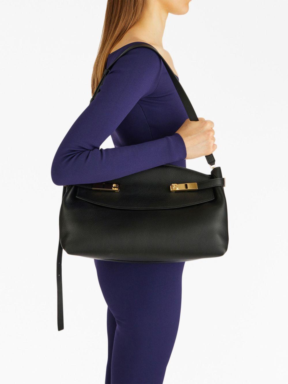 Large Hug  pouch leather bag<BR/><BR/><BR/> HUG POUCH L 766676NERO FERRAGAMO 